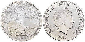 Niue. Elizabeth II. 2 dollars. 2015. Ag. 31,10 g. Árbol. PR. Est...25,00.