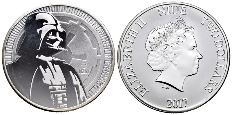 Niue. Niue. Elizabeth II. 2 dollars. 2017. Ag. 31,10 g. Darth Vader. PR. Est...3...