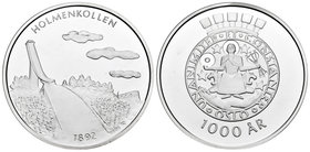 Norway. 1000 ar. Ag. 20,02 g. Trampolín de Holmenkollen 1892. PR. Est...15,00.