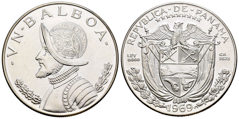 Panama. 1 balboa. 1969. (Km-27). Ag. 26,73 g. PR. Est...25,00.
