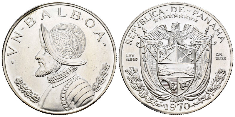 Panama. 1 balboa. 1970. (Km-27). Ag. 26,73 g. PR. Est...25,00.