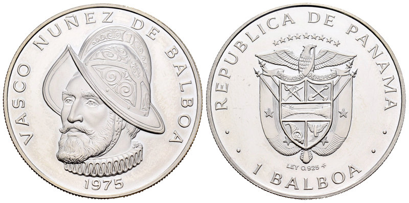Panama. 1 balboa. 1975. (Km-39.1a). Ag. 26,73 g. PR. Est...25,00.