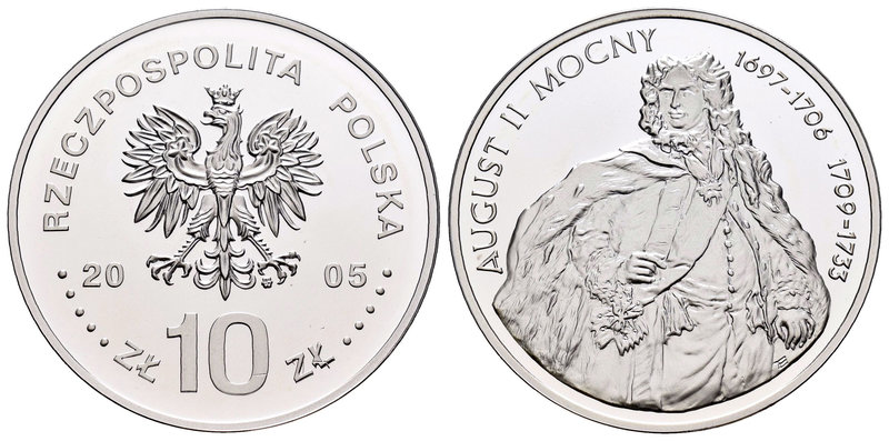 Poland. 10 zlotych. 2005. Warsaw. MW. (Km-no cita). Ag. 14,14 g. August II Mocny...