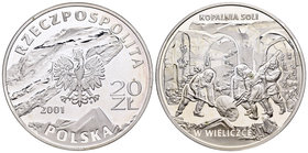 Poland. 20 zlotych. 2001. MW. (Km-Y409). Ag. 28,28 g. Minas de sal. PR. Est...50,00.