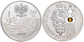 Poland. 20 zlotych. 2004. MW. (Km-Y504). Ag. 28,28 g. With crystal incrusted. PR. Est...50,00.