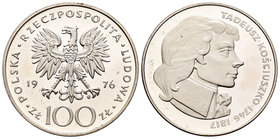 Poland. 100 zlotych. 1976. (Km-Y82). Ag. 16,32 g. Tadeusk Kosciuszko. PR. Est...25,00.