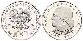 Poland. 100 zlotych. 1976. (Km-Y84). Ag. 16,78 g. Kazimierz Pulaski. PR. Est...25,00.