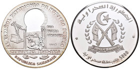 Saharawi Republic. 5000 pesetas. 1997. Ag. 33,54 g. Cervantes. PR. Est...60,00.