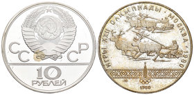 Russia. 10 rublos. 1980. (Km-Y185). Ag. 33,43 g. XXII Olympic Games. PR. Est...45,00.