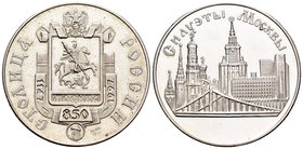 Russia. Medalla. 1997. Ag. 19,88 g. 50 años fundación de Moscú. UNC. Est...35,00.