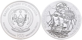 Rwanda. 50 francos. 2017. Ag. 31,11 g. Nautical. PR. Est...30,00.
