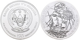 Rwanda. 50 francos. 2017. Ag. 31,11 g. Nautical. PR. Est...35,00.