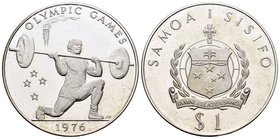Samoa. Tala. 1976. (Km-22a). Ag. 30,40 g. Juegos Olímpicos Montreal 1976. Harterofilia. PR. Est...25,00.