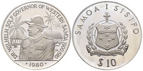 Samoa. 10 tala. 1980. (Km-41a). Ag. 31,33 g. Doctor Wilhelm Solf. PR. Est...25,00.