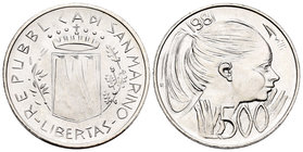 San Marino. 500 liras. 198. Rome. R. (Km-126). Ag. 10,96 g. UNC. Est...20,00.