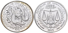 Somaliland. 1000 shillings. 2012. Ag. 31,11 g. Year of the Dragon. PR. Est...40,00.