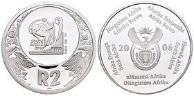 South Africa. 2 rand. 2006. (Km-435). Ag. 33,63 g. World Cup South Africa 2010. PR. Est...30,00.