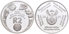 South Africa. 2 rand. 2007. (Km-377). Ag. 33,63 g. World Cup South Africa 2010. PR. Est...25,00.