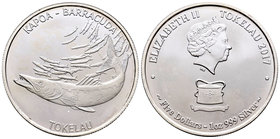 Tokelau. Elizabeth II. 5 dollars. 2017. (Km-91). Ag. 31,10 g. Barracuda. UNC. Est...30,00.