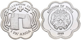 Tonga. 1 pa´anga. 1999. (Km-176). Ag. 31,11 g. Millenium. PR. Est...30,00.