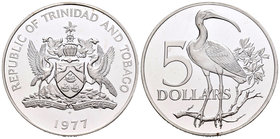 Trinidad y Tobago. 10 dollars. 1977. FM. (Km-35a). Ag. 29,70 g. PR. Est...25,00.