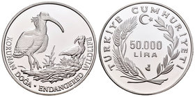 Turkey. 50.000 lira. 1994. (Km-1030). Ag. 31,47 g. PR. Est...45,00.