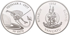 Vanuatu. 50 vatu. 1992. (Km-11). Ag. 31,47 g. 25th Anniversary Voyager I. Est...30,00.