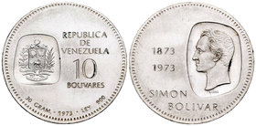Venezuela. 10 bolívares. 1973. (Km-Y45). Ag. 29,95 g. UNC. Est...25,00.