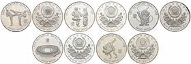 South Korea. Lote de 5 piezas de plata de 5.000 won con motivos de los Juegos Olímpicos de Seúl 1988, 1986 (1), 1987 (3), 1987 (1). A EXAMINAR. PR. Es...