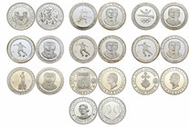 Lote de 10 piezas de plata de 2.000 pesetas, 1989 (1), 1990 (5), 1992 (2), 1993 (3). A EXAMINAR. PR. Est...200,00.