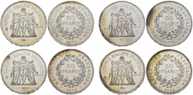 France. Lote de 4 piezas de plata de 50 francos, 1974, 1976, 1978, 1979. A EXAMINAR. UNC. Est...90,00.