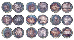 Haiti. Lote de 9 piezas de 10 Gourdes de la serie púrpura de 1971. A EXAMINAR. UNC. Est...300,00.