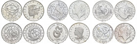 Italy. Lote de 6 piezas diferentes de plata de 500 liras, 1988 (1), 1989(2), 1900 (3). A EXAMINAR. PR. Est...90,00.
