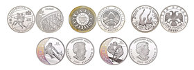 Lote de 5 piezas de plata conmemorativas de los Juegos Olímpicos. A EXAMINAR. PR. Est...150,00.