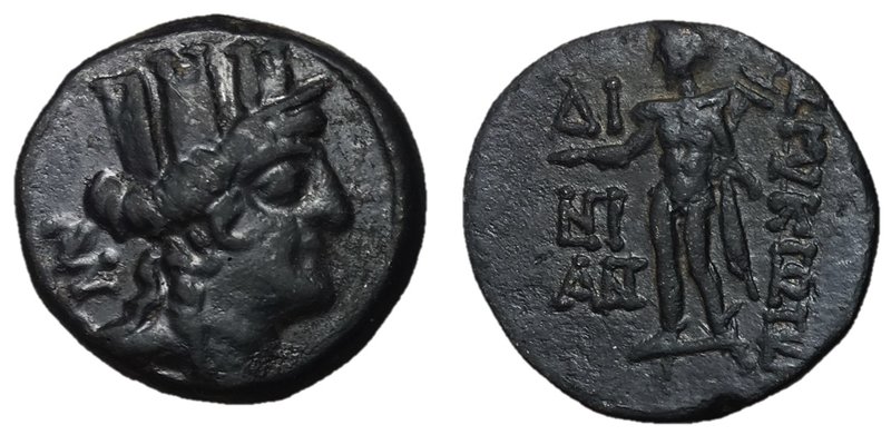 Cilicia, Korykos, 1st Century BC
AE23, 7.91 grams
Obverse: Turreted head of Ty...
