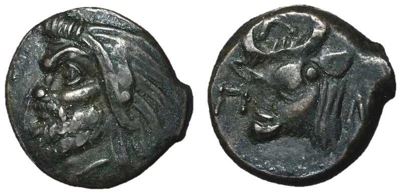 Cimmerian Bosporos, Patikapaion, 325 - 310 BC
AE17, 4.10 grams
Obverse: Head o...