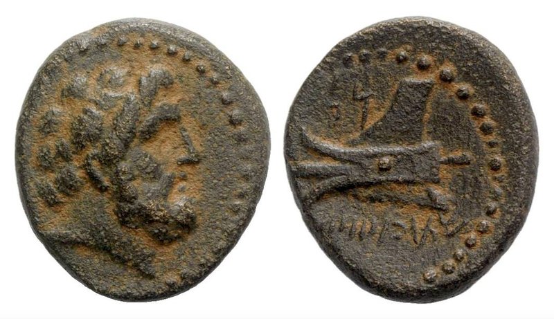 Phoenicia, Arados, 137 - 51 BC AE16, 3.33 grams
Obverse: Laureate head of Zeus ...