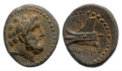 Phoenicia, Arados, 137 - 51 BC, AE16, Zeus and Prow