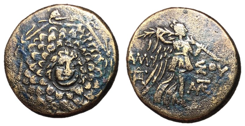 Pontos, Amisos, Time of Mithradates VI, 105 - 85 BC
AE23, 7.74 grams
Obverse: ...