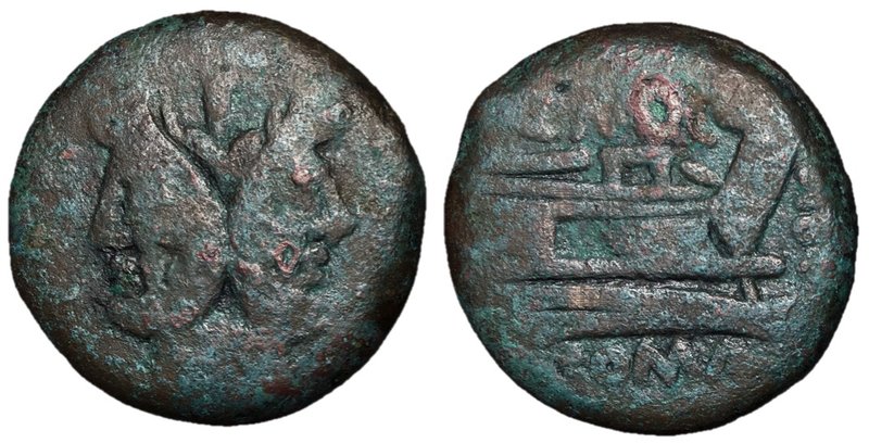 Q. Marcius Libo, 148 BC
AE As, Rome Mint, 31mm, 19.40 grams
Obverse: Laureate ...