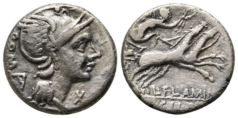 L. Flaminius Chilo, 109 - 108 BC
Silver Denarius, Rome Mint, 18mm, 3.59 grams
...