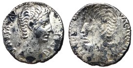 Augustus, 27 BC - 14 AD, Silver Denarius Brockage