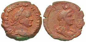 Vespasian, 69 - 79 AD, AE Diobol, Alexandria, Isis