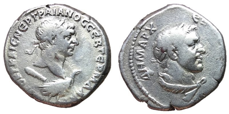 Trajan, 98 - 117 AD
Silver Tetradrachm, Phoenicia, Tyre Mint, 26mm, 13.67 grams...