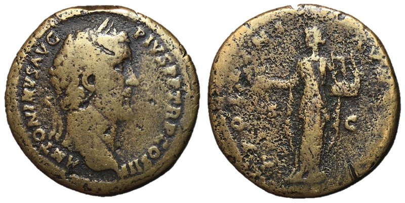 Antoninus Pius, 138 - 161 AD
AE Sestertius, Rome Mint, 33mm, 19.81 grams
Obver...