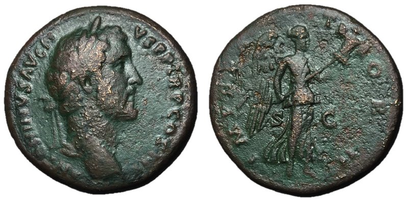 Antoninus Pius, 138 - 161 AD
AE Sestertius, Rome Mint, 33mm, 26.67 grams
Obver...