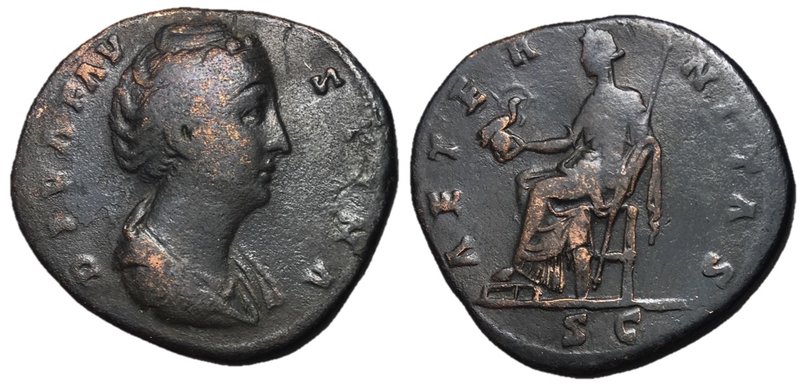 Diva Faustina Sr., Issue by Antoninus Pius, 141 - 161 AD
AE Sestertius, Rome Mi...