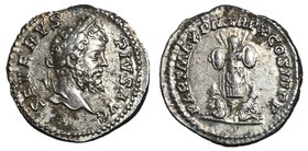 Septimius Severus, 193 - 211 AD, Silver Denarius, Trophy & Captives