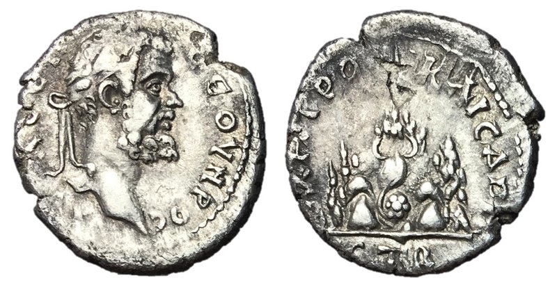 Septimius Severus, 193 - 211 AD
Silver Drachm, Cappadocia, Caesarea Mint, 19mm,...