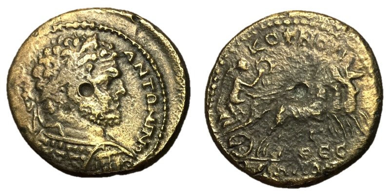 Caracalla, 198 - 217 AD
AE Triassarion, Thessaly, Koinon Mint, 23mm, 6.86 grams...